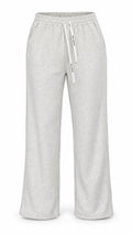 Pantalon thermo femme Ted Lapidus crème, coupe droite et taille élastiquée, vue de face.