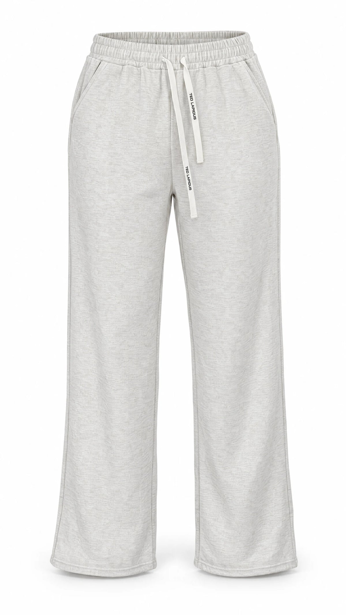 Pantalon thermo femme Ted Lapidus crème, coupe droite et taille élastiquée, vue de face.
