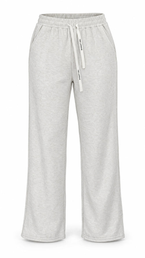 Pantalon thermo femme Ted Lapidus crème, coupe droite et taille élastiquée, vue de face.